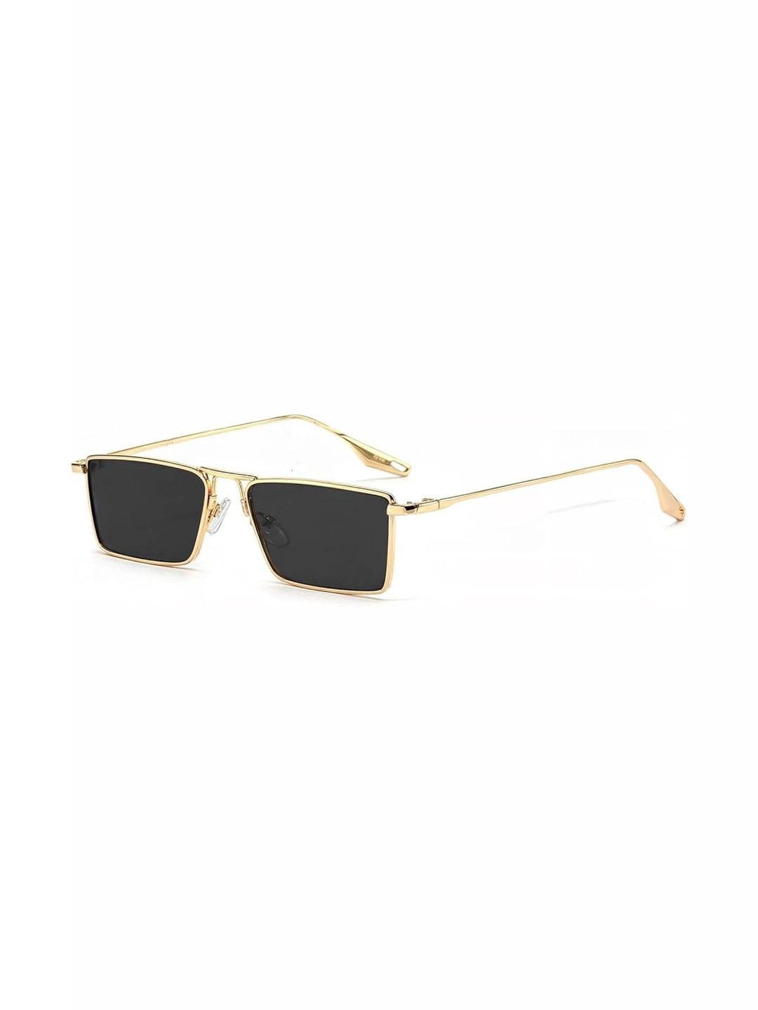 EYELLUSION Women Black Lens & Gold-Toned Rectangle Sunglasses with-picture-56