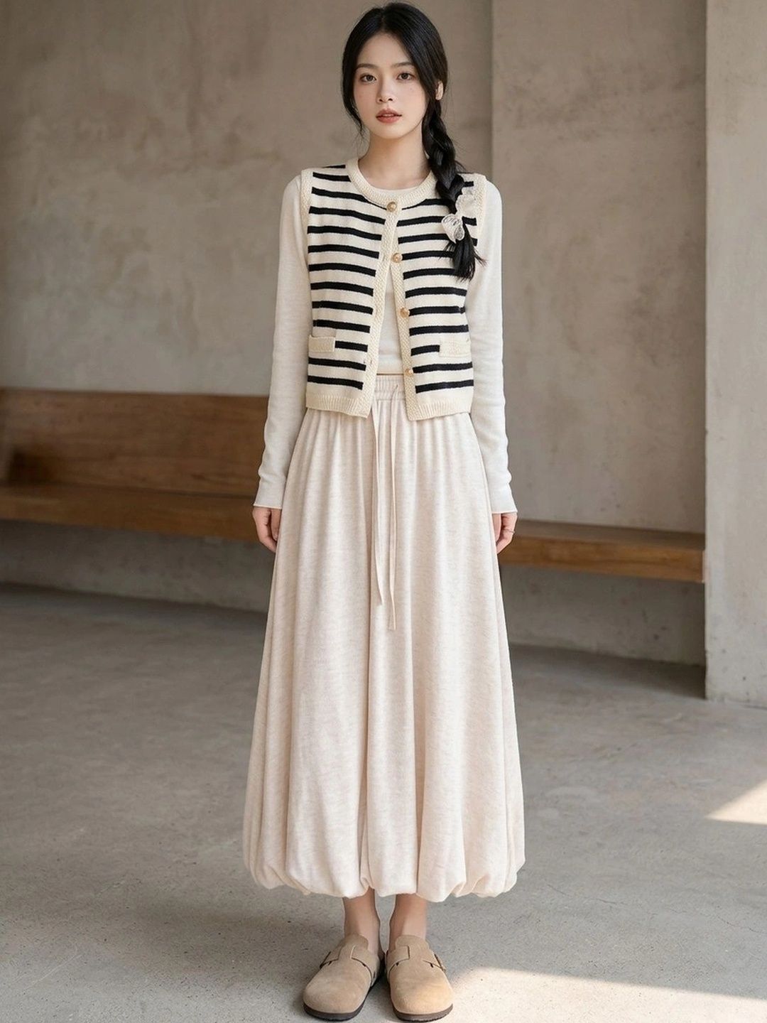 Suo Women Midi Balloon Skirt-picture-43