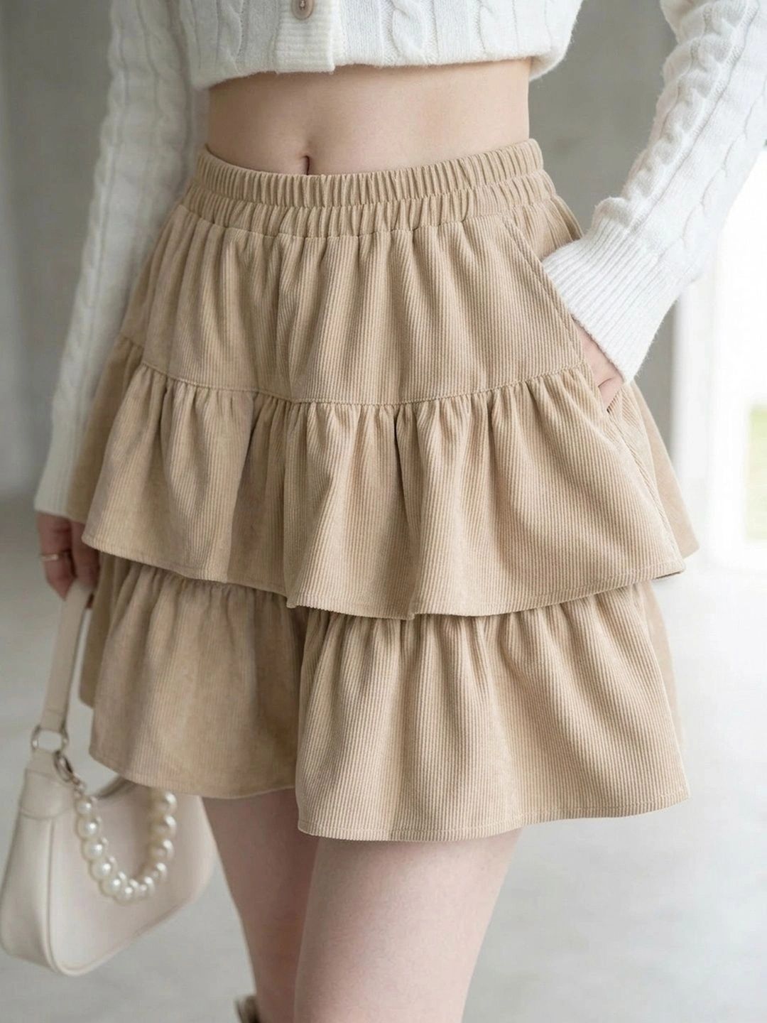 Suo Women Tiered Mini Tiered Skirt-picture-15