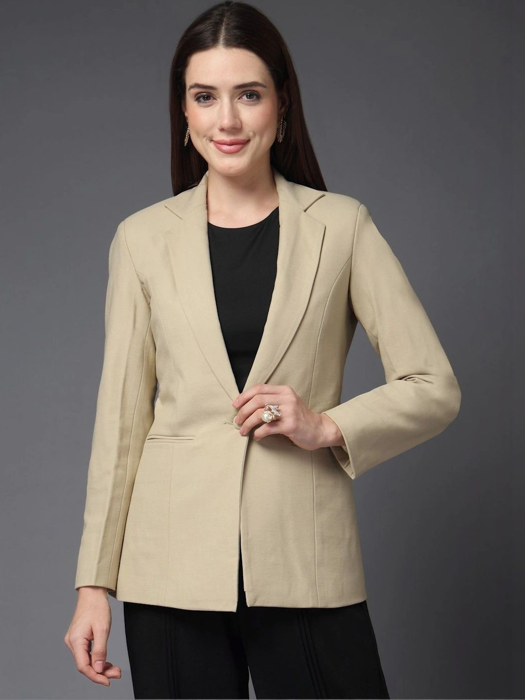 T TRYON ULTIMATE Notched Lapel Single-Breasted Tailored Fit Party Blazer-picture-38