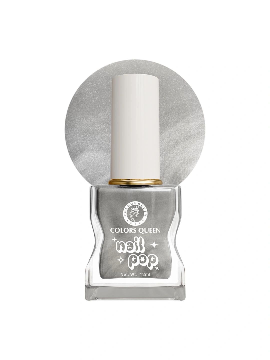 Colors Queen Nail Pop Glossy Gel Finish & Quick Drying Nail Polish - 12 ml Sterling Silver-picture-16