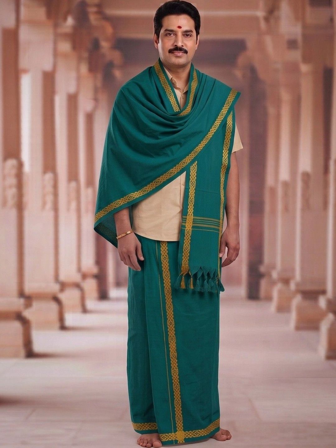 Hornbill Enterprises Men Embroidered Cotton Dhoti Dhotis-picture-22
