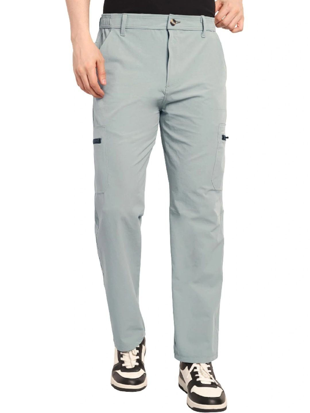 NEULKNOT Men Straight Fit Easy Wash Cargos Trousers-picture-46