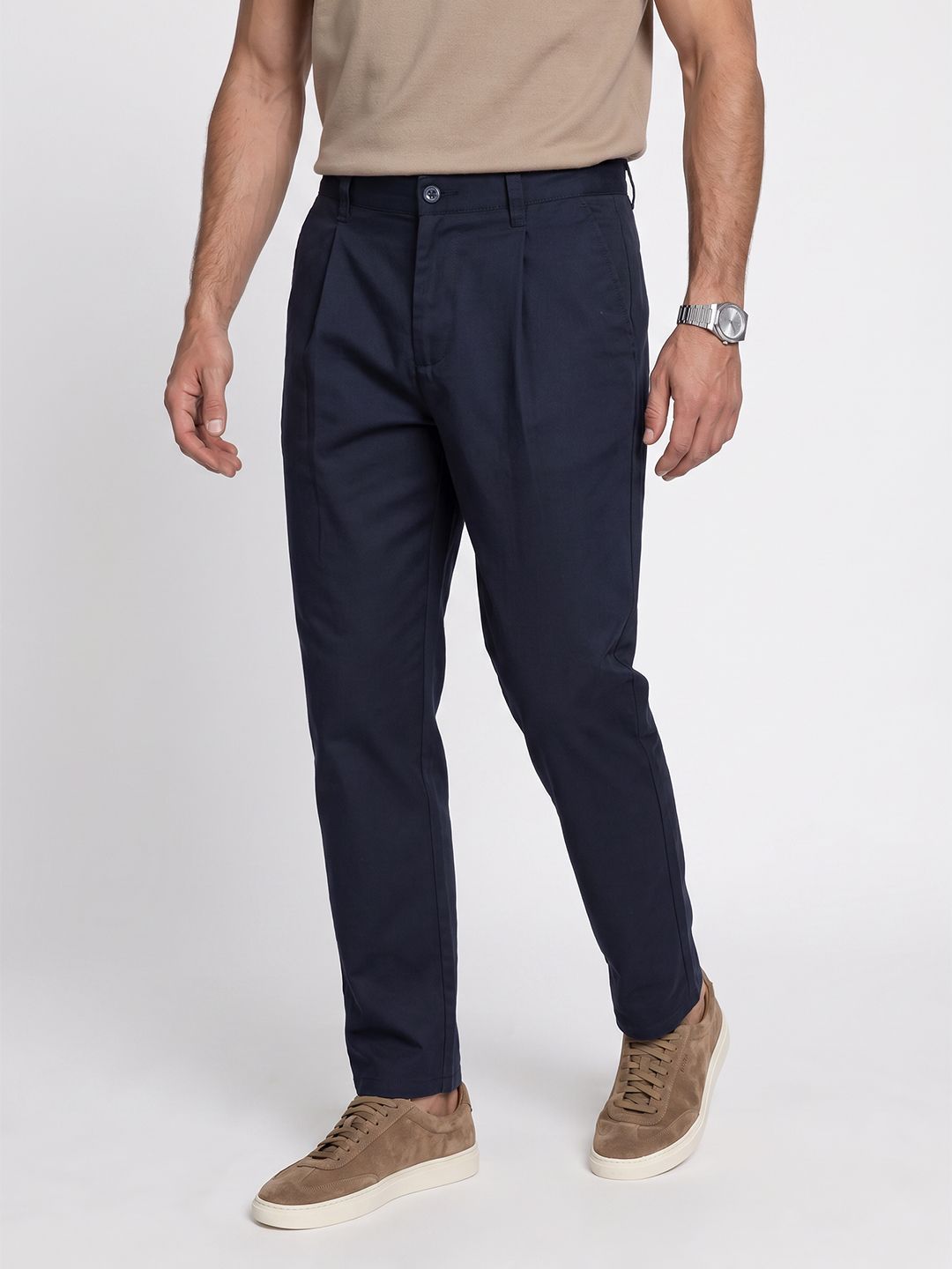 French Connection Men Pleated Chinos Trousers-picture-46