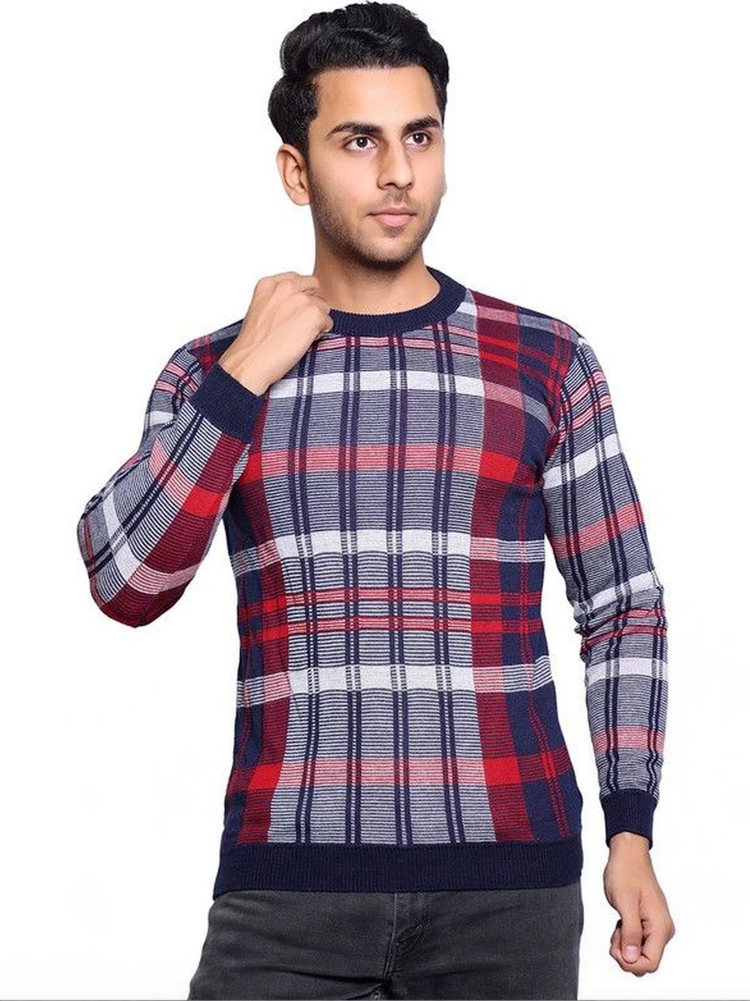 Grand Line Men Checked Pullover-picture-15