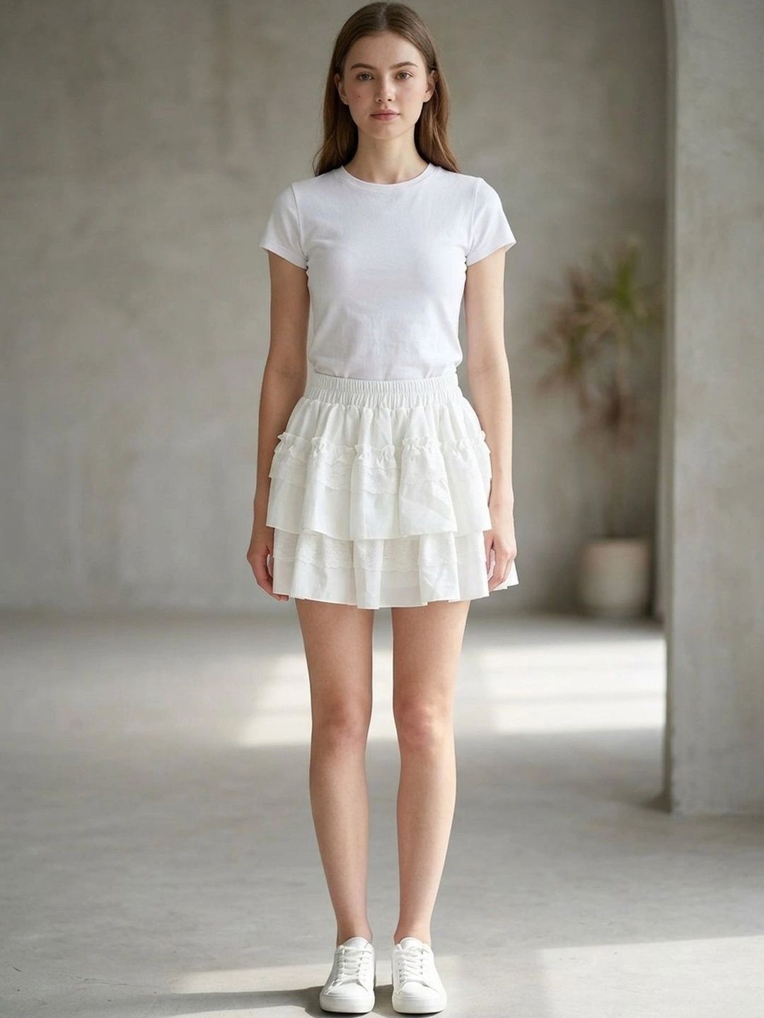 Suo Women Tiered Mini Tiered Skirt-picture-21