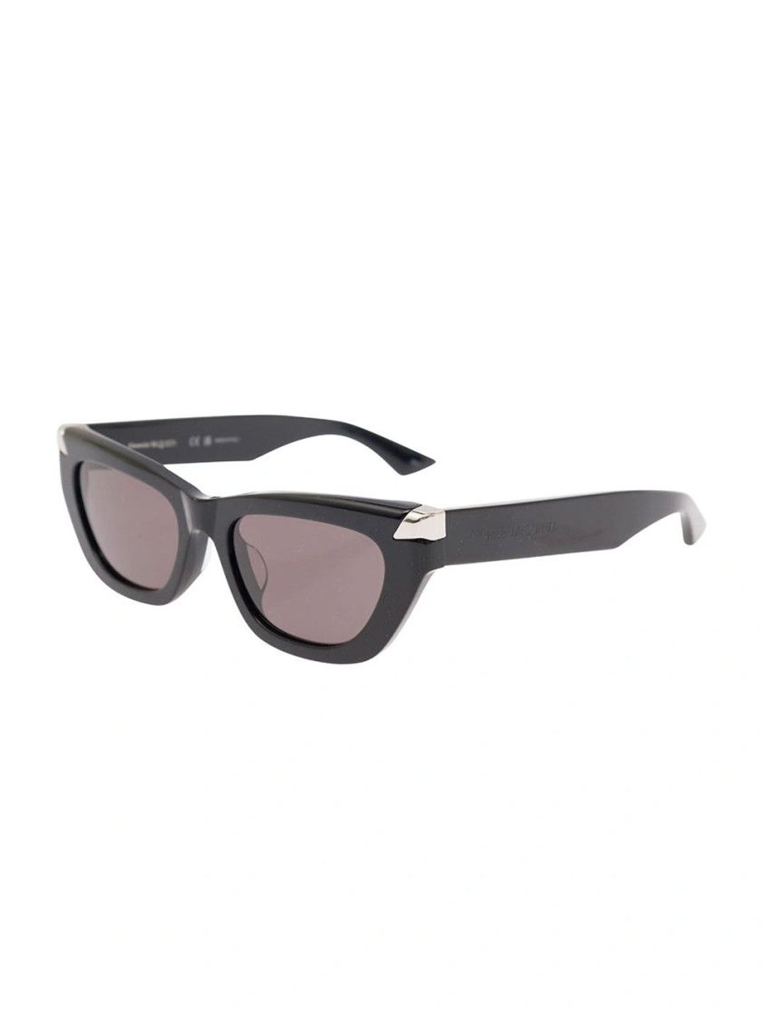 Alexander McQueen Women Black Lens & Black Cateye Sunglasses with-image-25