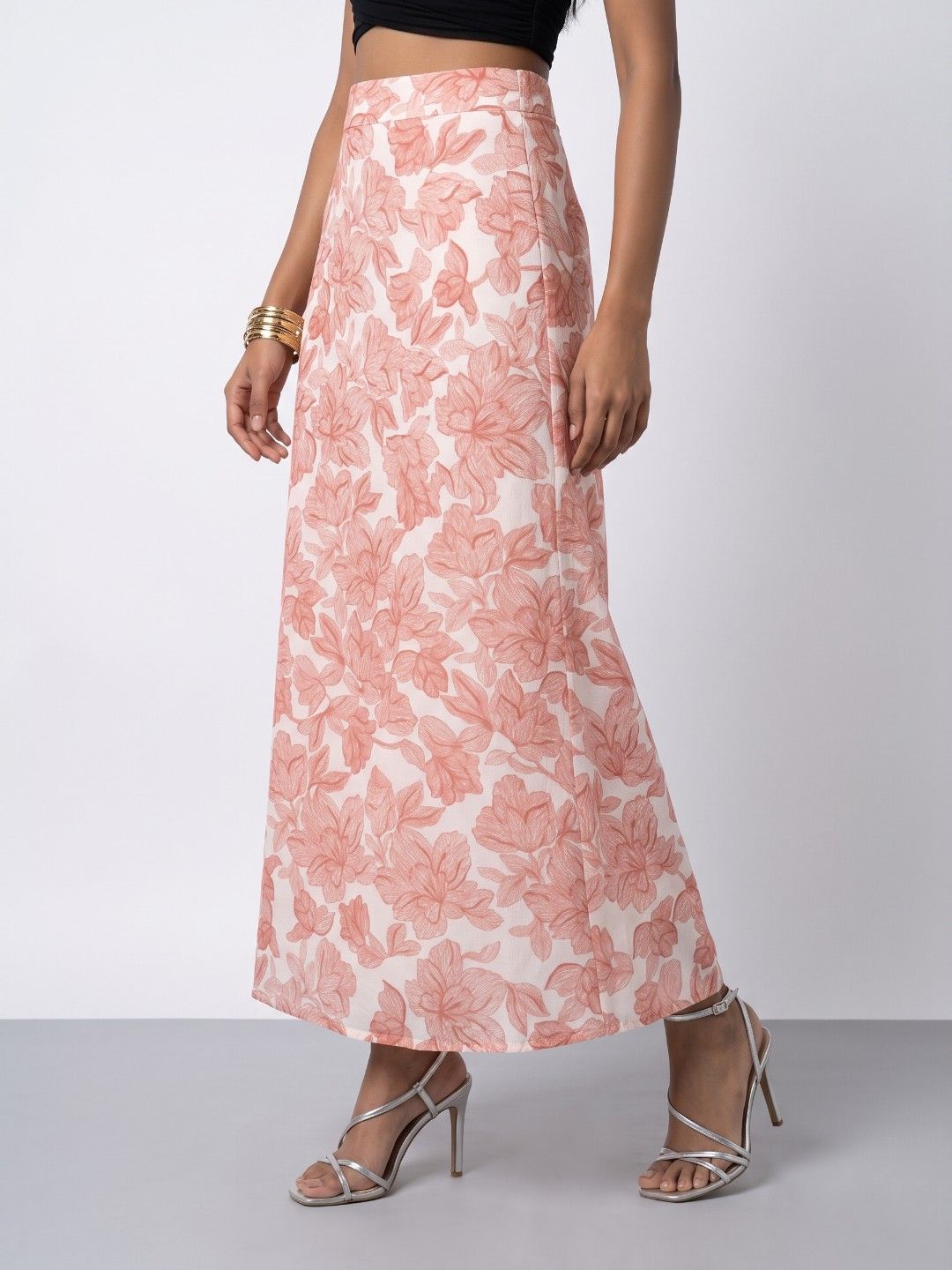 Phosphorus Women Floral Printed Midi A-Line Skirt-picture-27