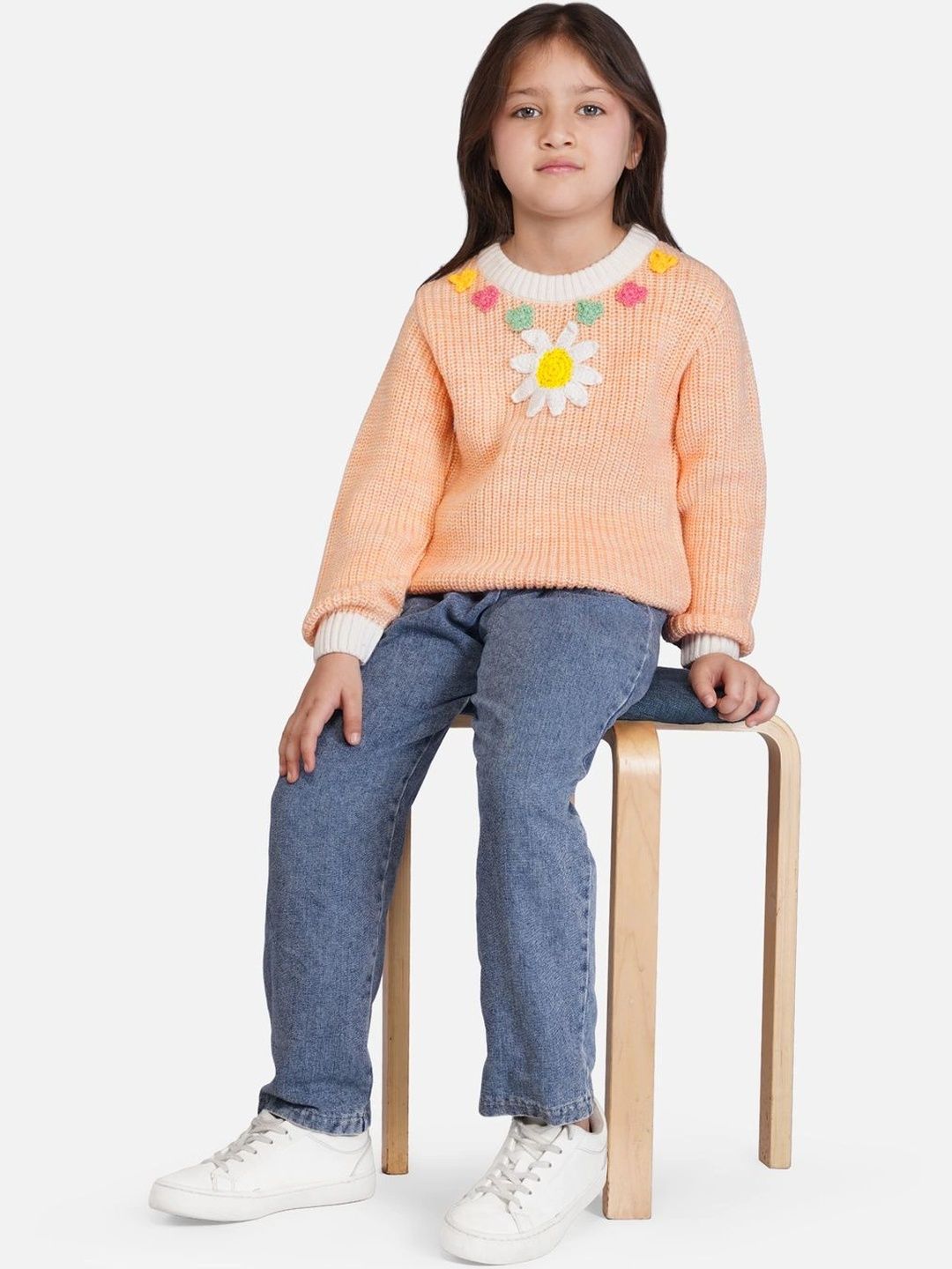JoE Hazel Girls Cable Knit Pullover with Applique Detail-picture-20