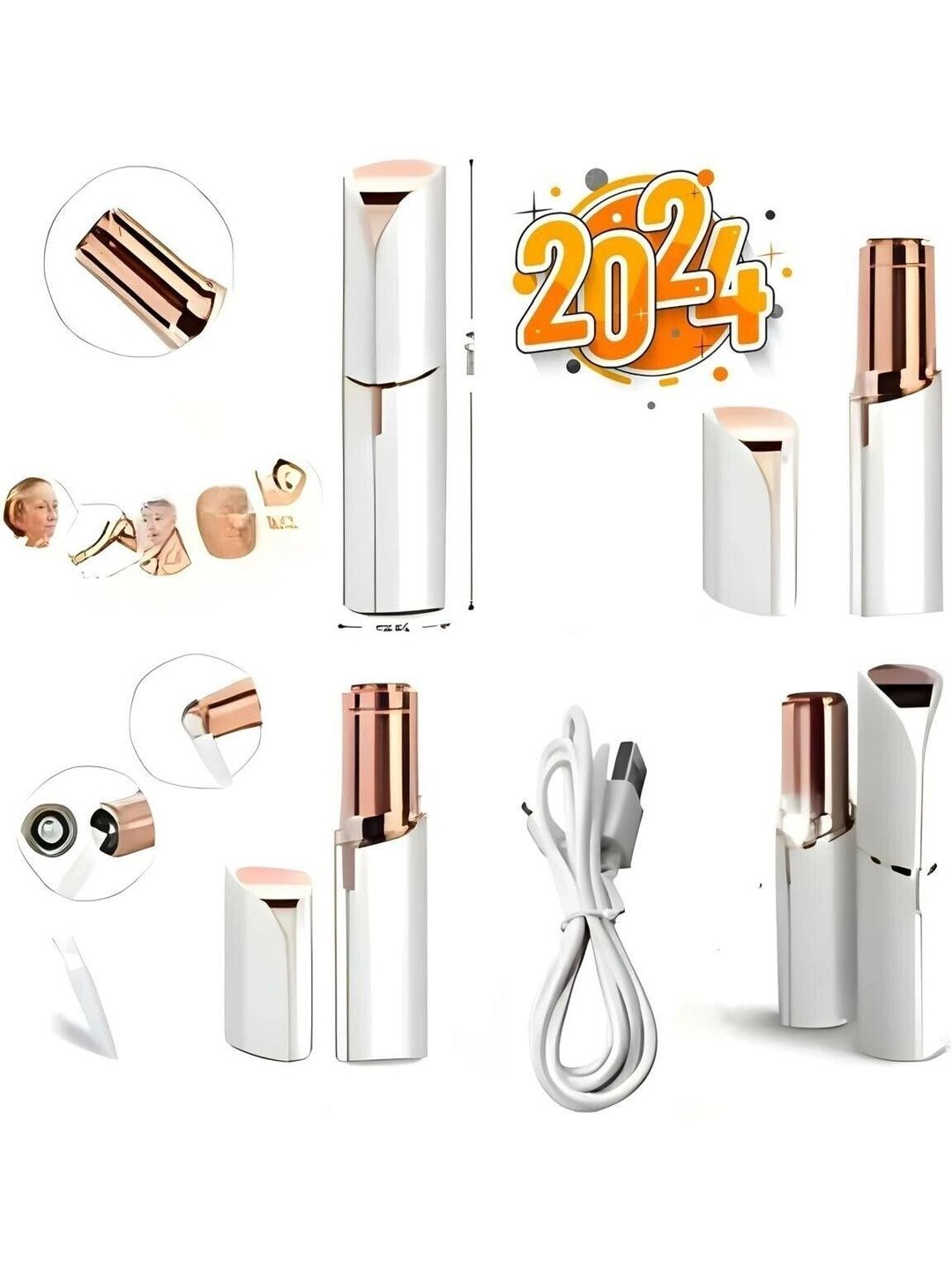 ShopCircuit ShopCircuit Painless Rechargeable Electric Hair Removal Device With USB Cable