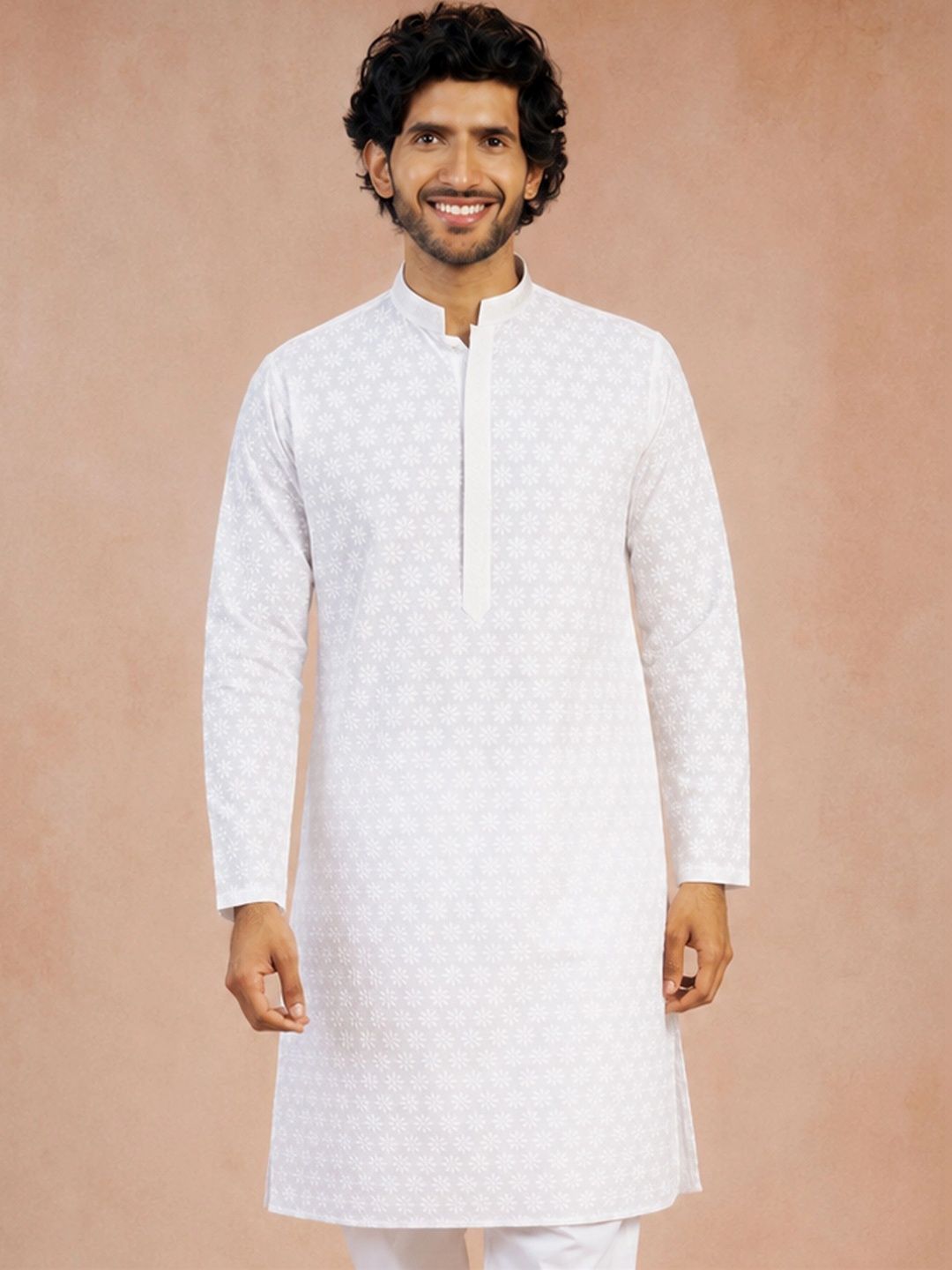 VASTRAMAY Men Embroidered Chikankari Kurta-picture-29