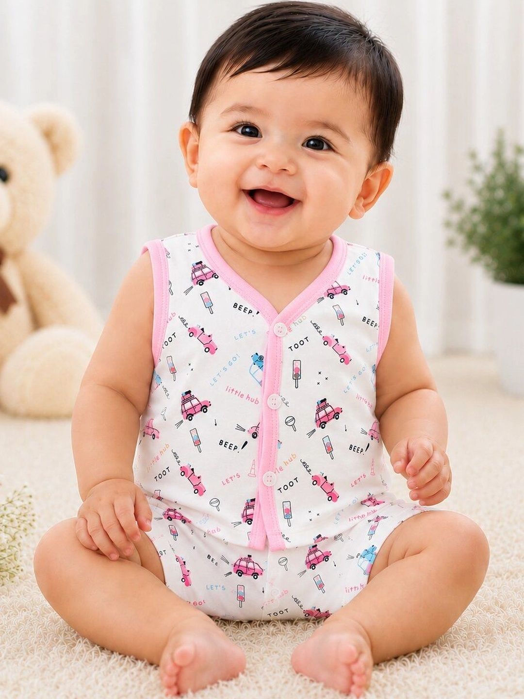 NAVJATAM Unisex Kids Printed Top with Shorts-image-1