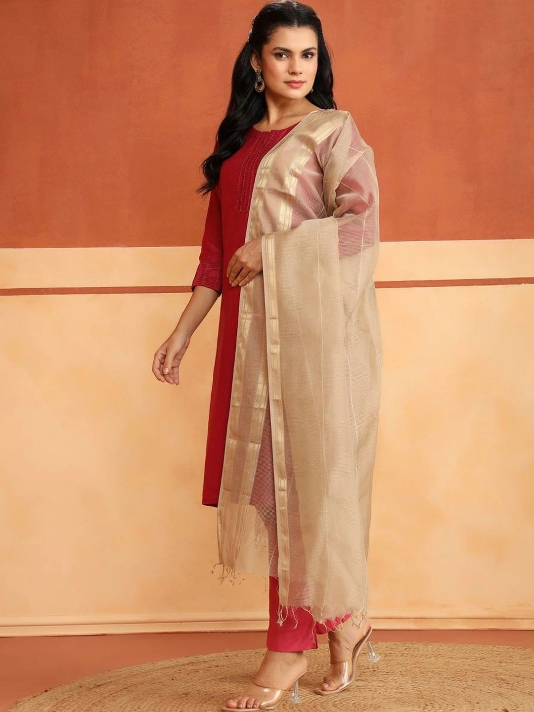 Fabindia Woven Design Cotton Silk Blend Dupatta-picture-26