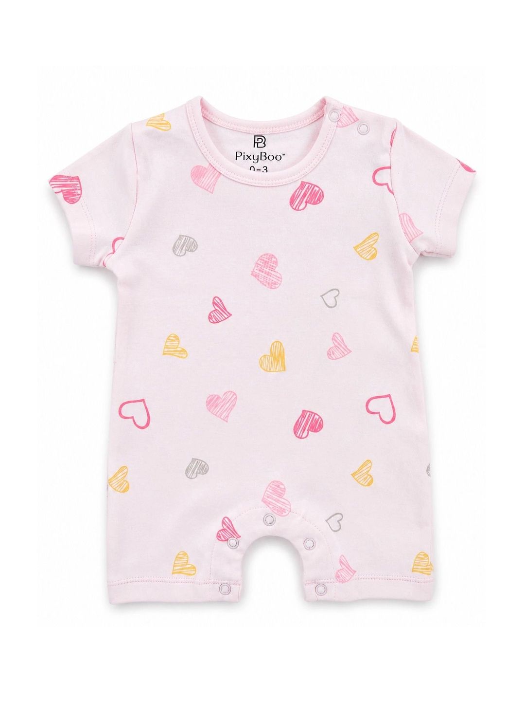 PixyBoo Infant Girl Printed Cotton Round Neck Rompers-picture-46