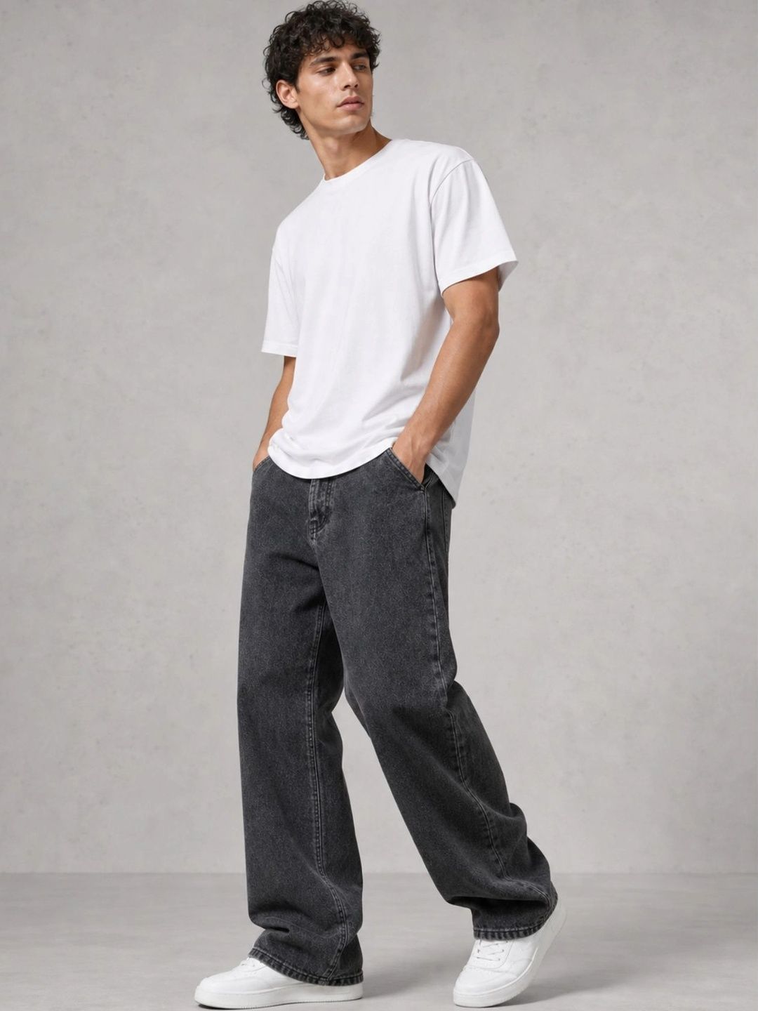 BREXX Men Jean Wide Leg Mid-Rise Stretchable Jeans-picture-41