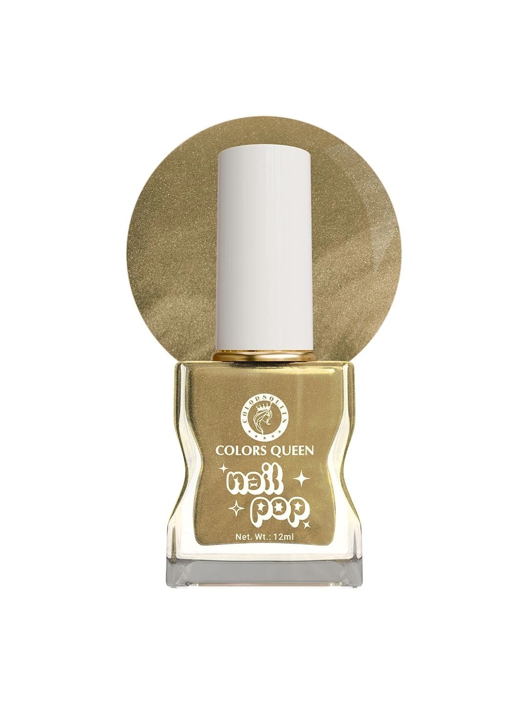Colors Queen Nail Pop Glossy Gel Finish & Quick Drying Nail Polish - 12 ml - Molten Gold-picture-38