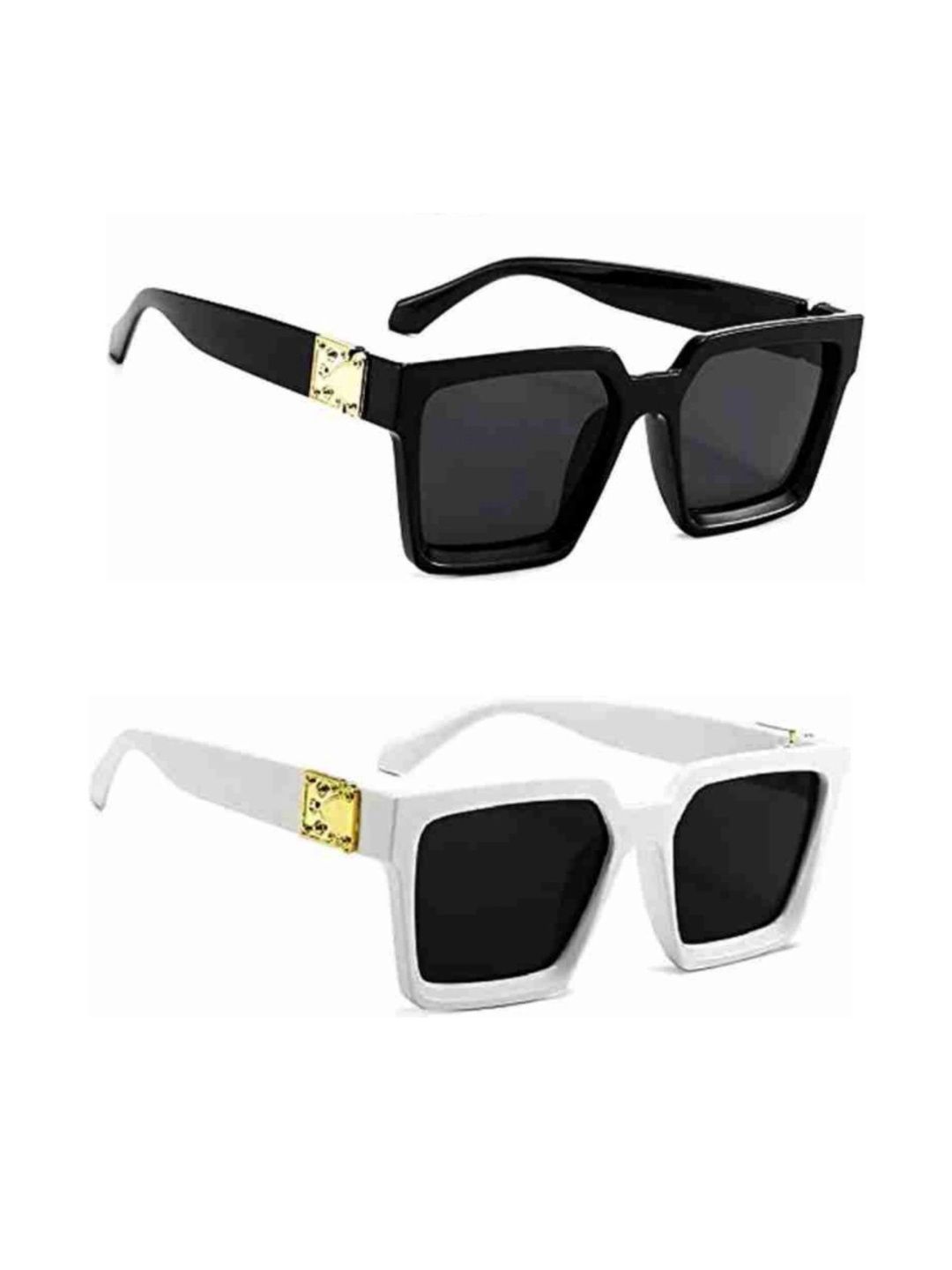 EYELLUSION Women Black Lens & Black Square Sunglasses with-picture-11