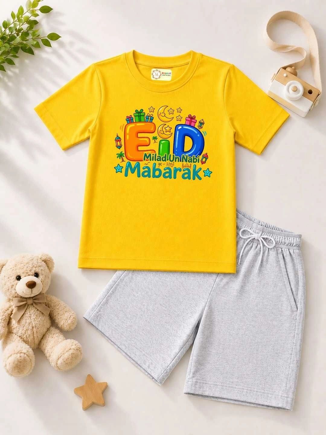 MALKIAT Unisex Kids Printed T-shirt with Shorts-picture-17