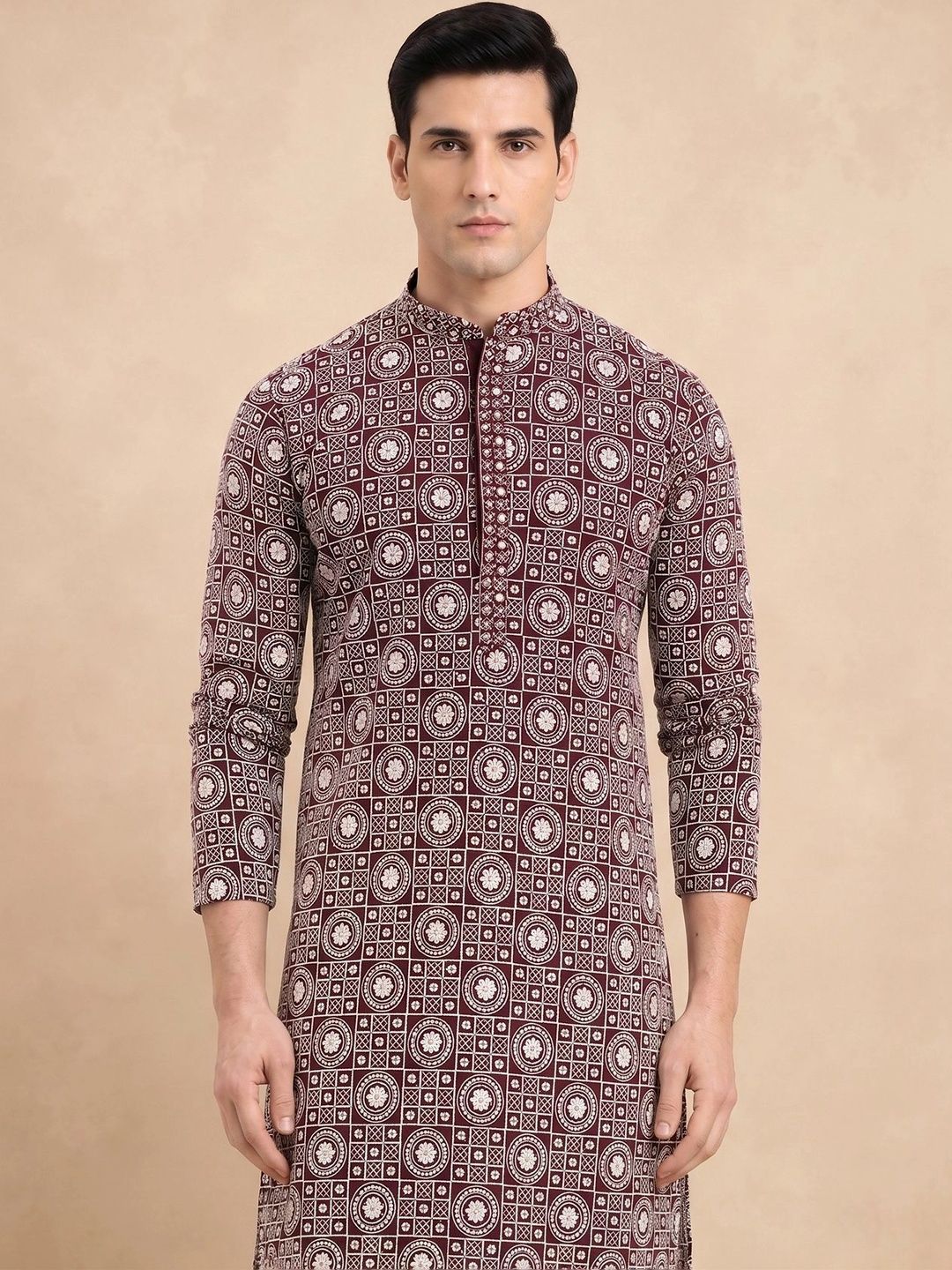 House of Pataudi Men Ethnic Motifs Printed Kurta-picture-28