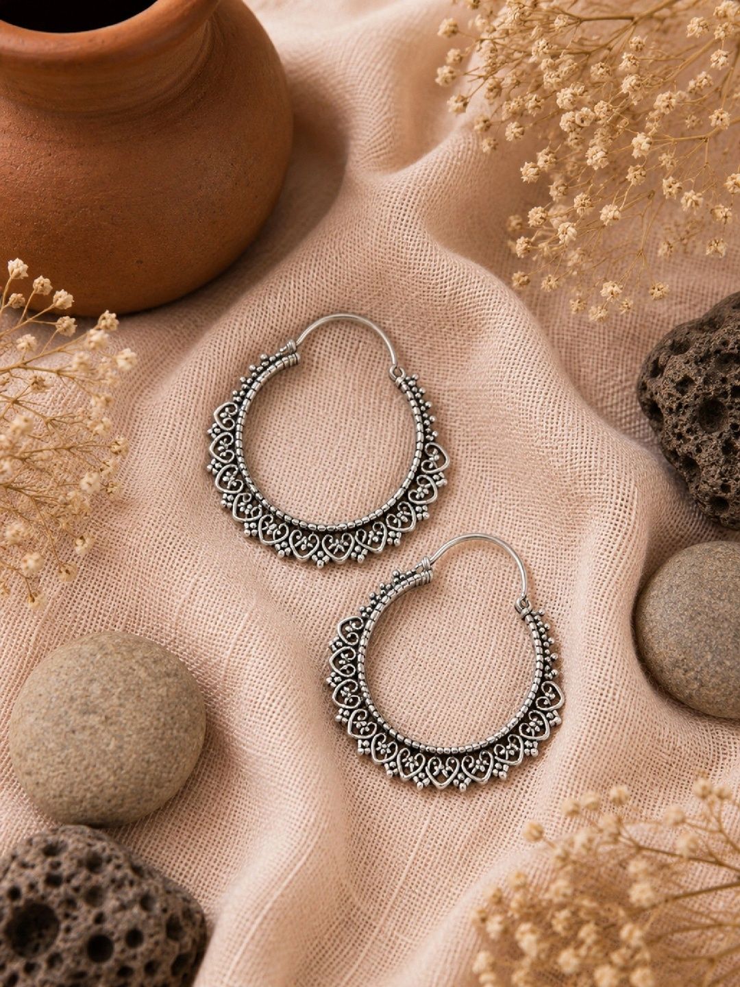 Zilverlinks 925 silver Jewellery Circular Hoop Earrings-image-44