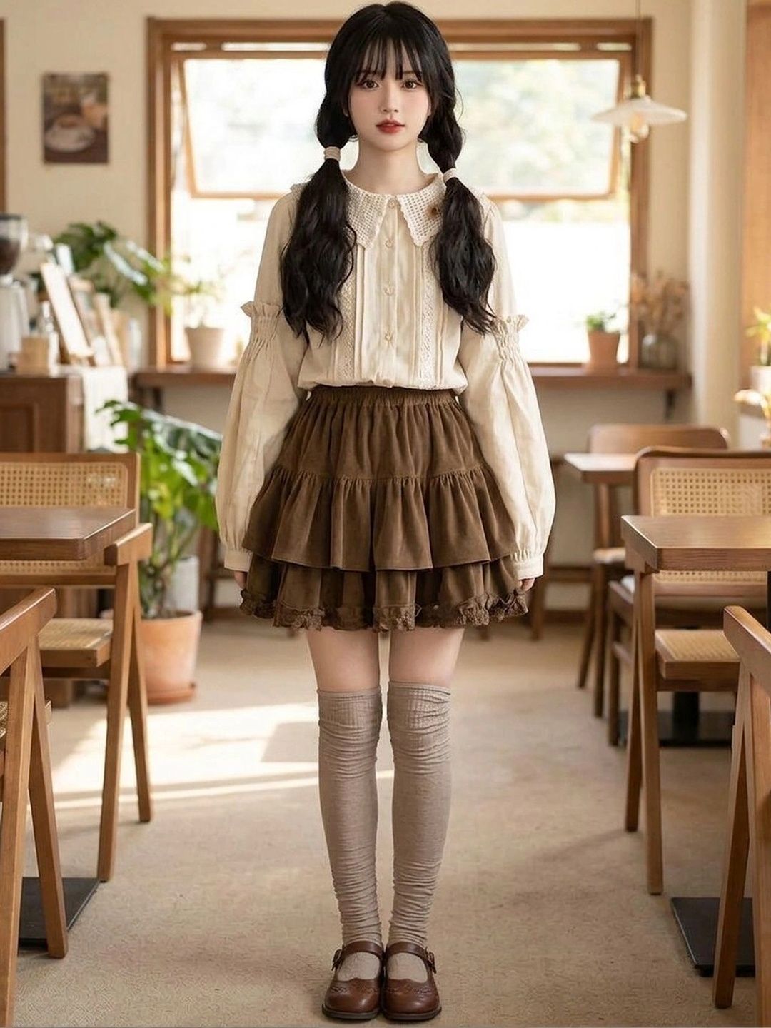 Suo Women Frills Bows and Ruffles Mini Tiered Skirt-picture-45