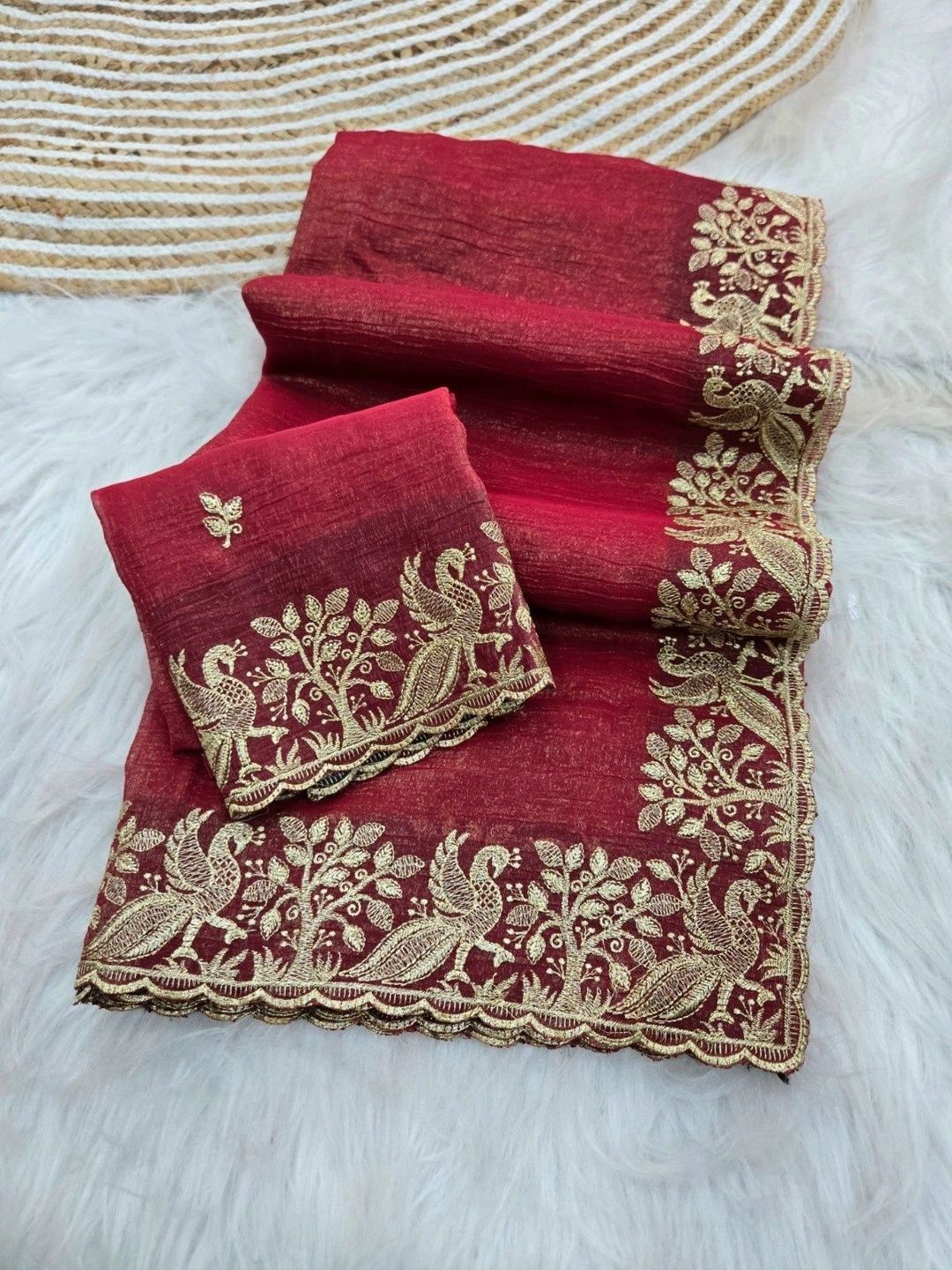 Shreevally Embroidered Poly Chiffon Designer Saree-picture-17