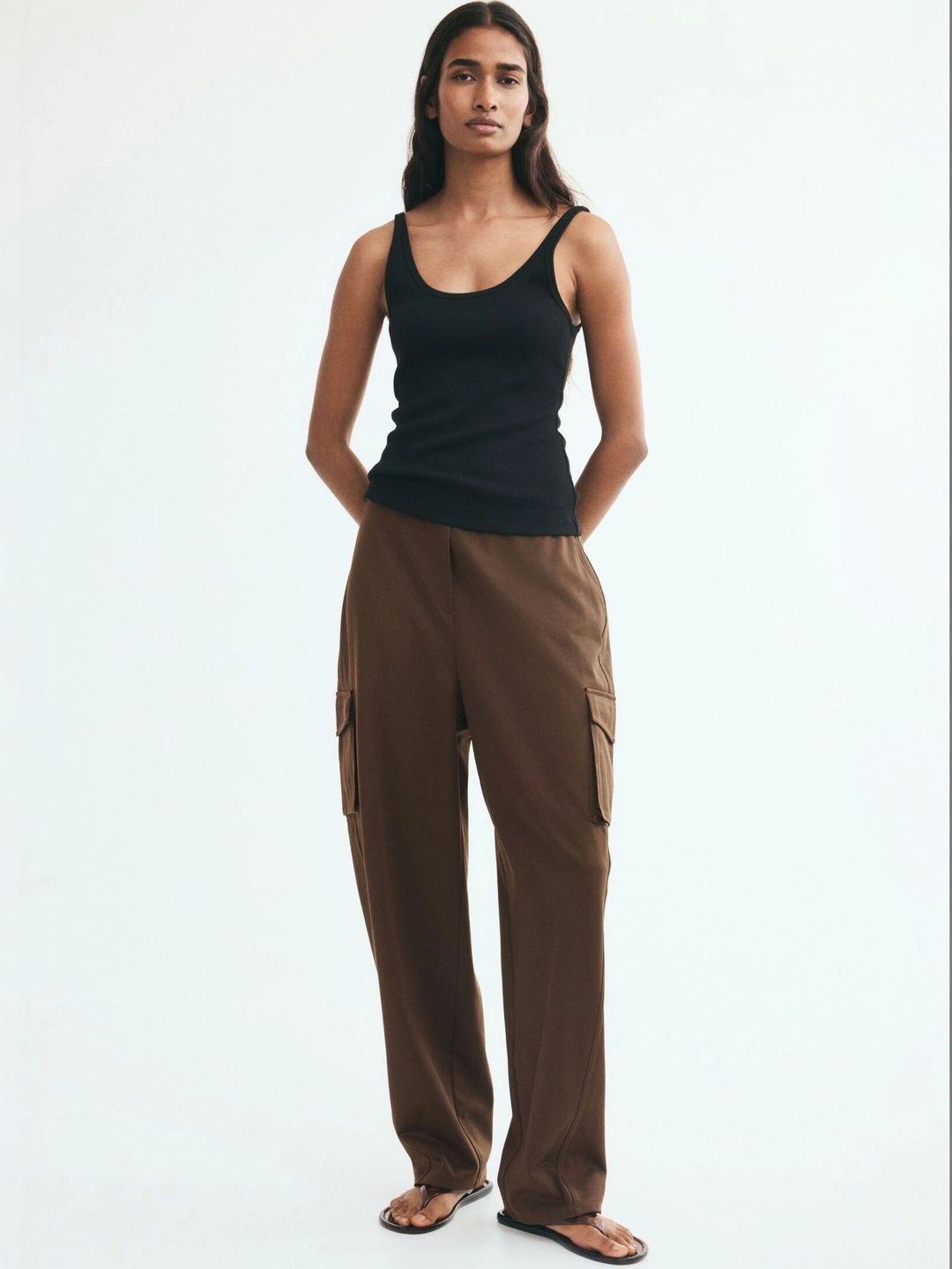 H&M Women Loose-Fit Cargo Trousers-image-41