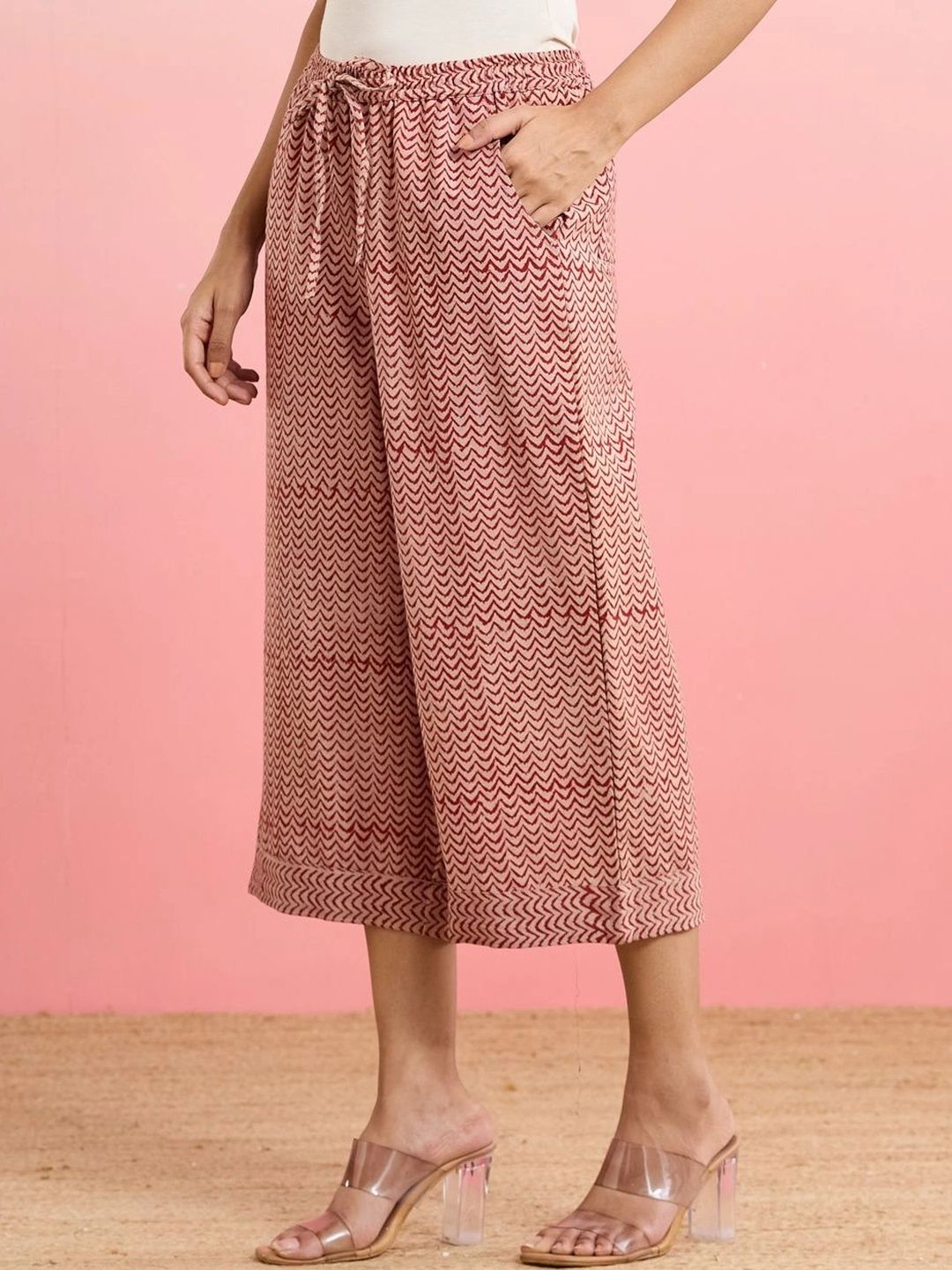 Fabindia Women Printed High-Rise Culottes Trousers-picture-32