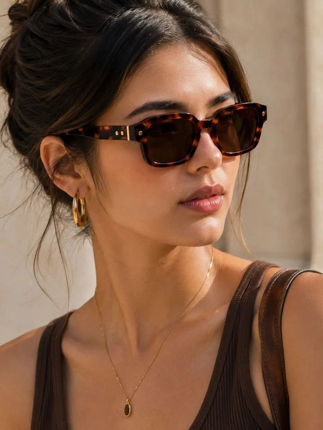 ZAADRAN Unisex Brown Lens & Brown Square Sunglasses with-image-29