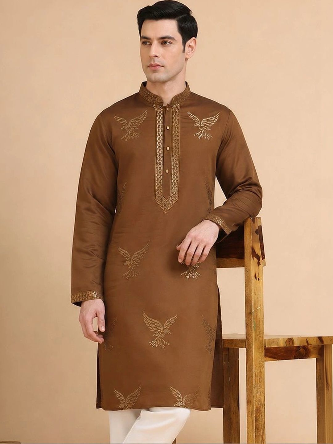 House of Pataudi Men Embroidered Thread Work Kurta-picture-32