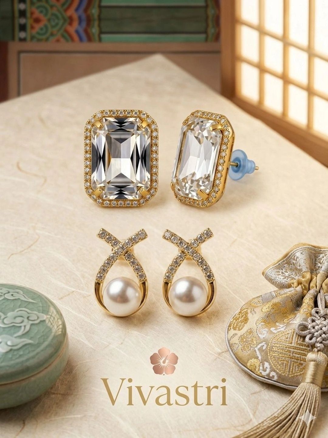 VIVASTRI Geometric Studs Earrings-picture-33