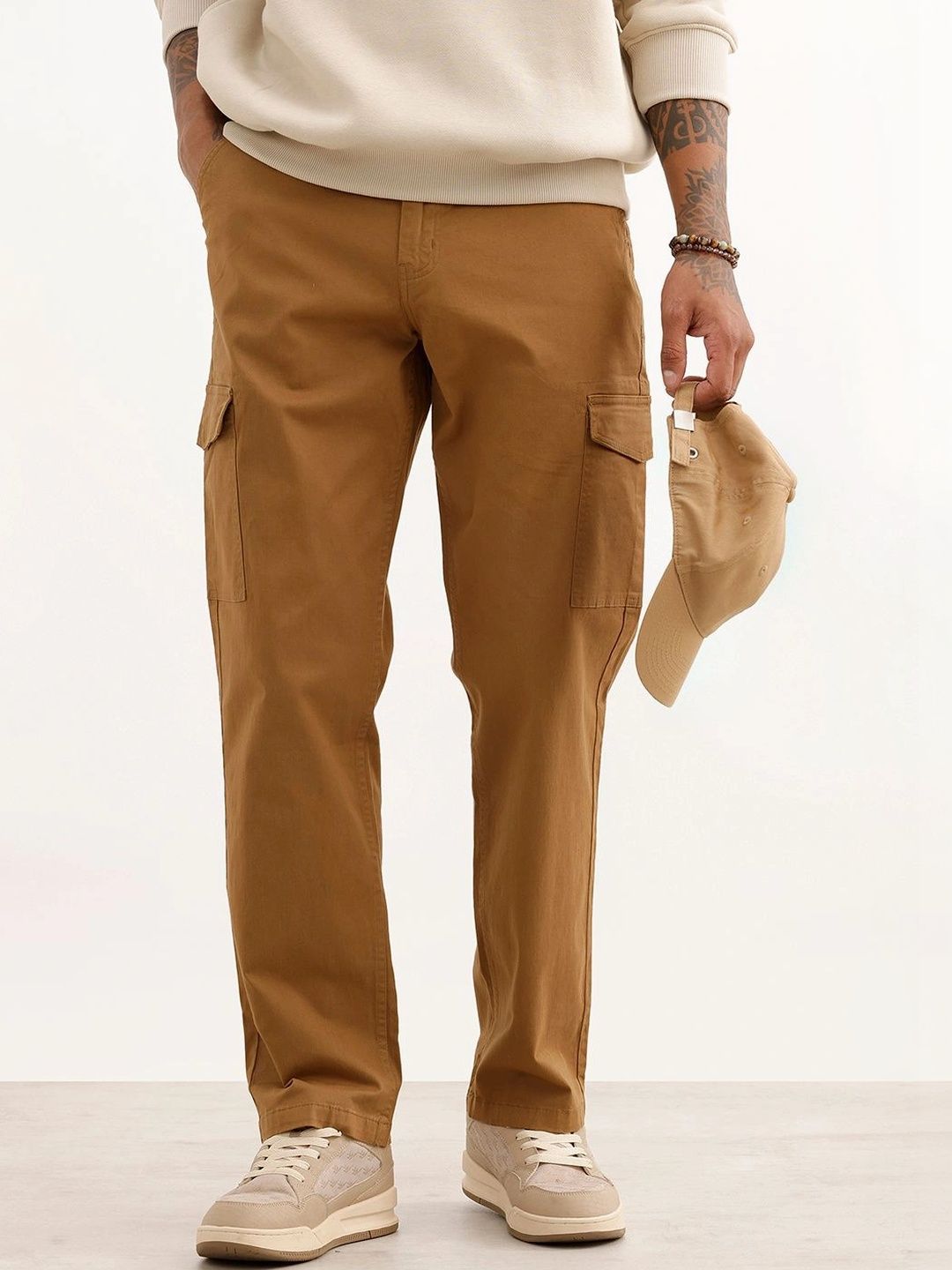 WROGN Men Easy Wash Cargos Trousers-picture-25