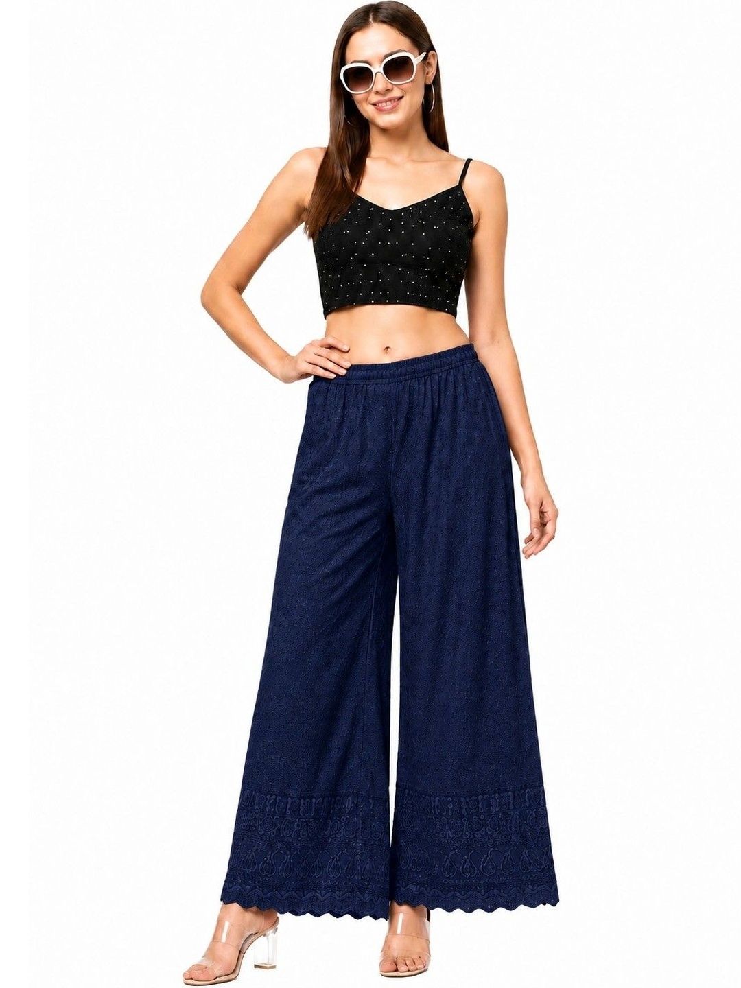 Thrifty Thread Women Embroidered Knitted Ethnic Palazzos-picture-12