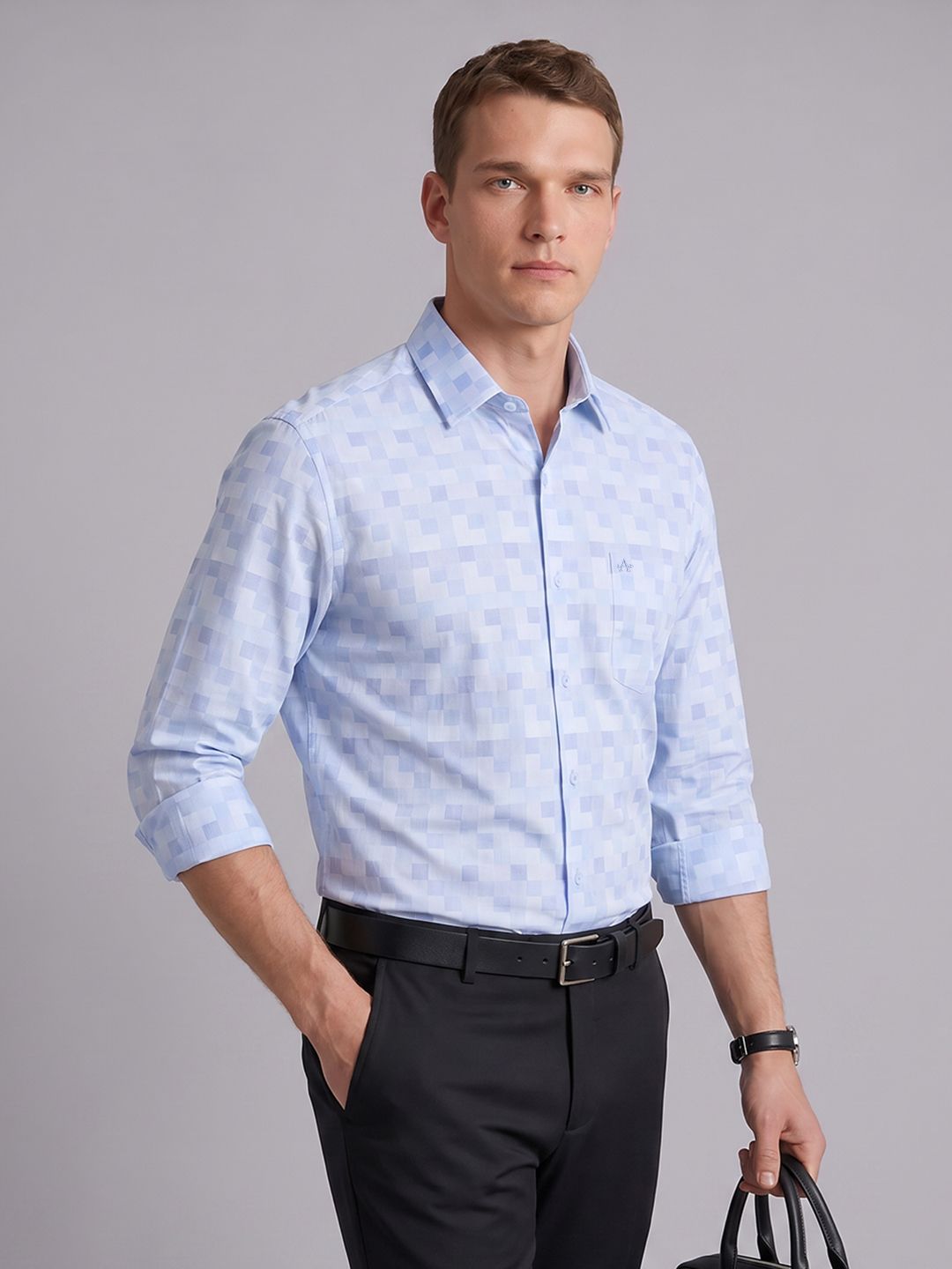 Arrow Slim Fit Checked Formal Shirt-picture-22