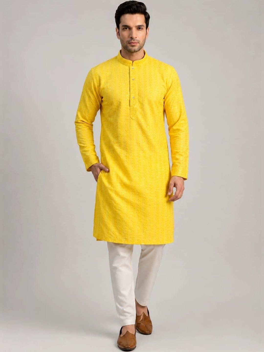 The Dapperman Men Embellished Kurta-picture-11