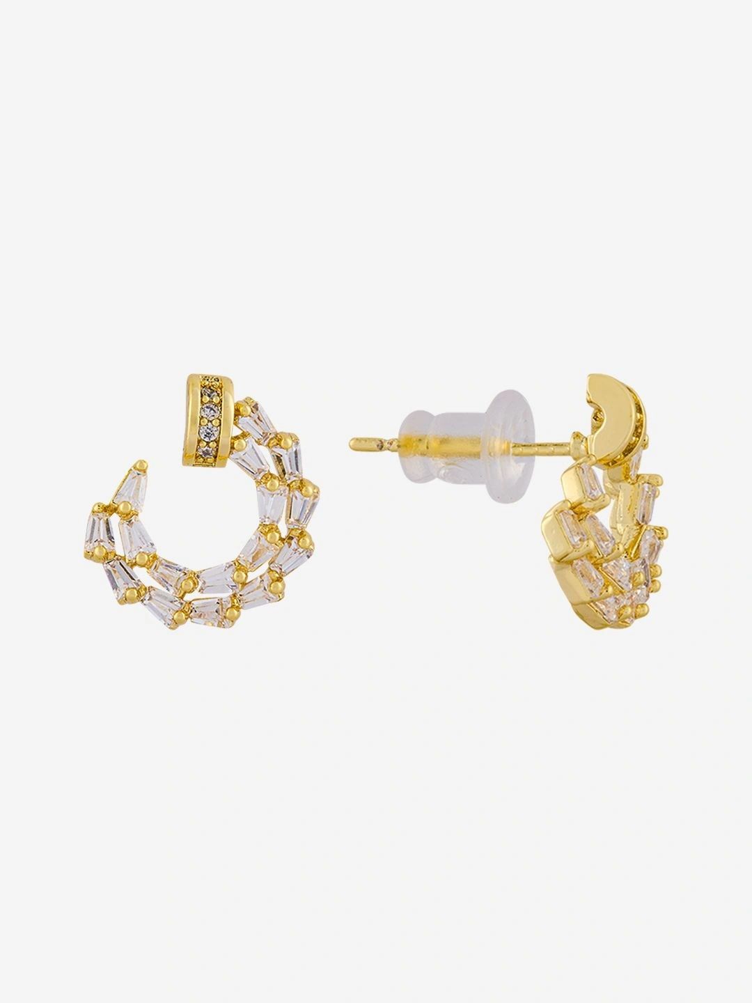 Kushal's Fashion Jewellery Geometric Half Hoop Earrings-picture-42