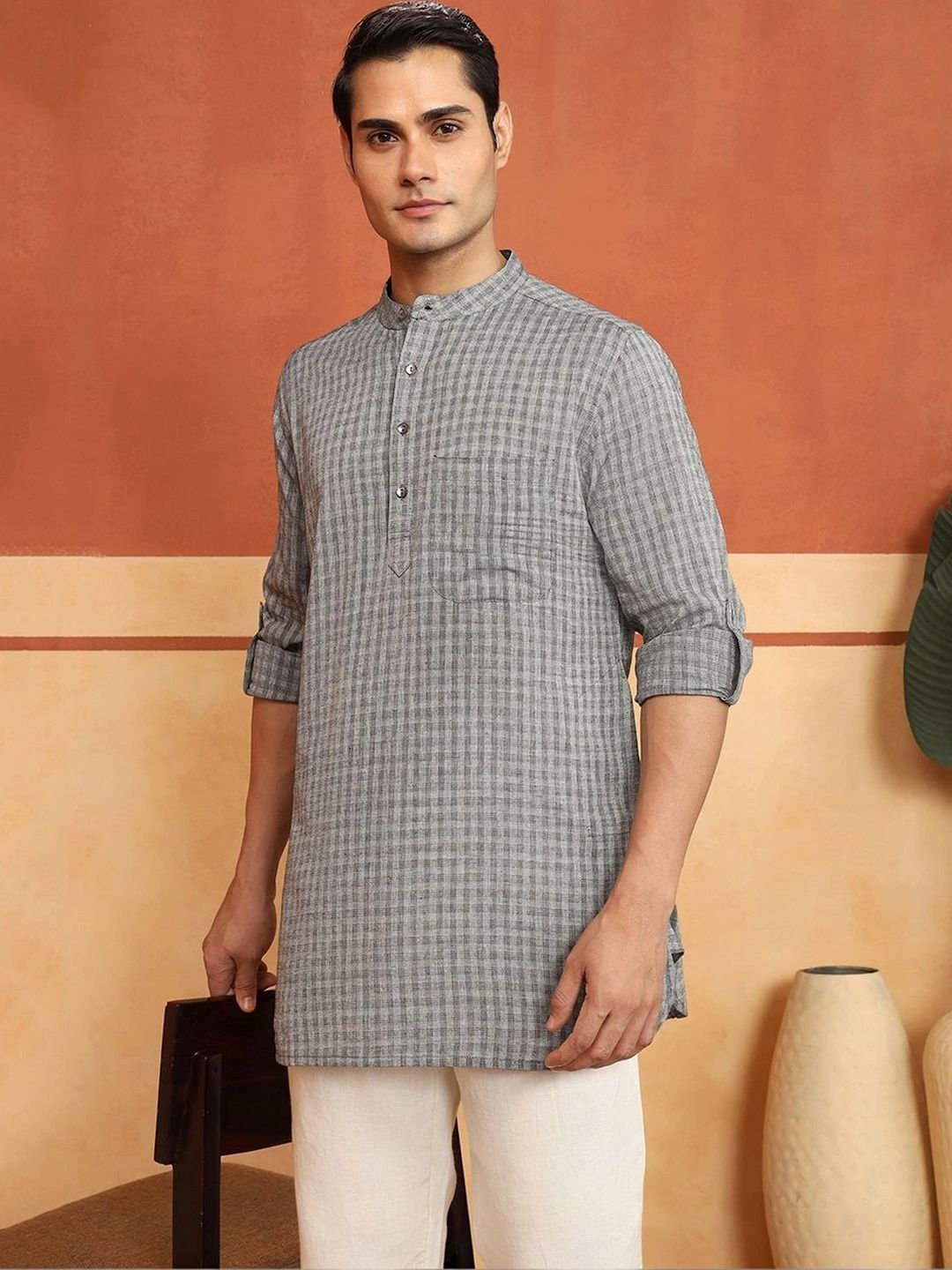 Fabindia Men Checked Kurta-picture-29