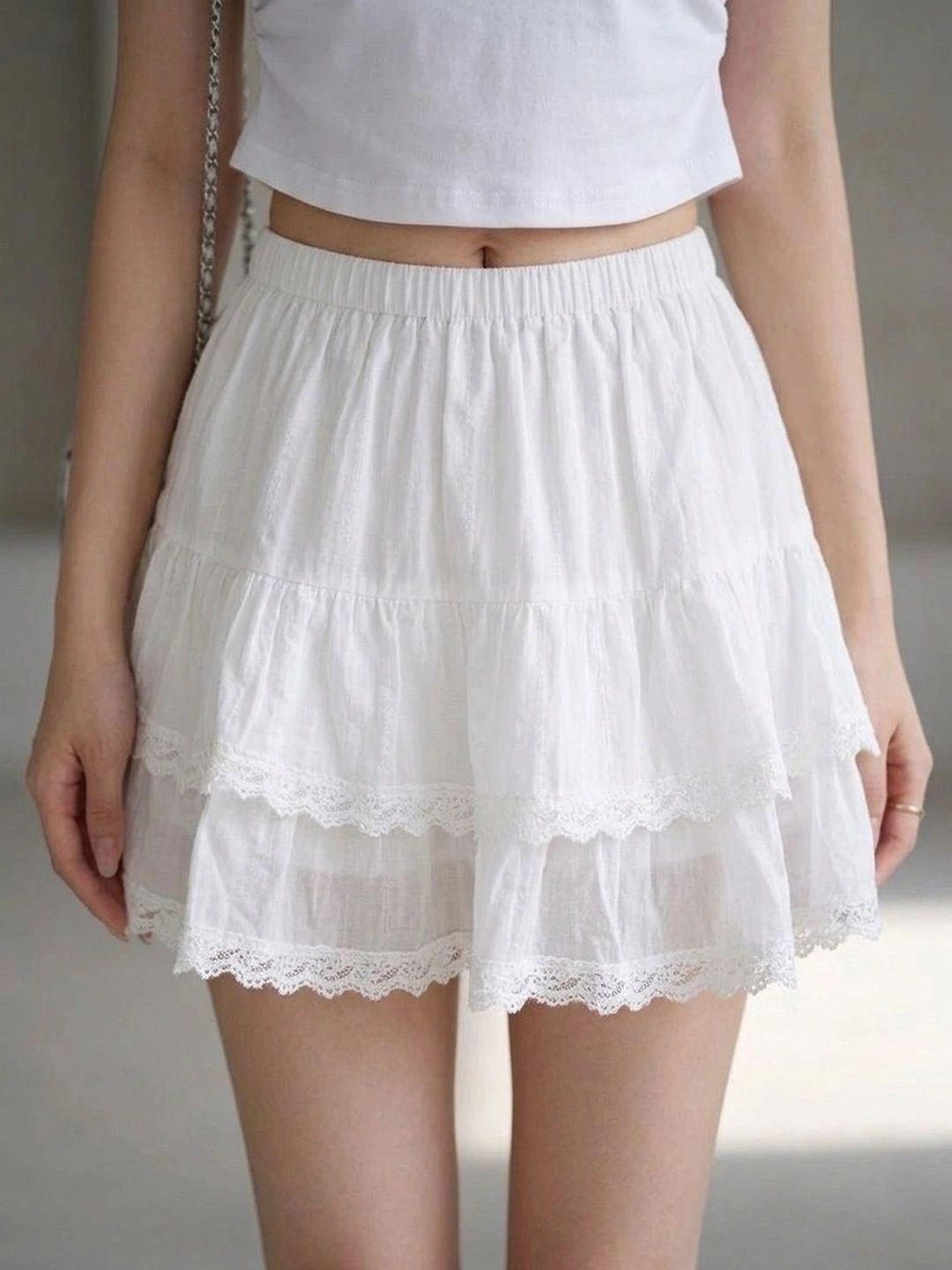 Suo Women Tiered Mini Flared Skirt-picture-37