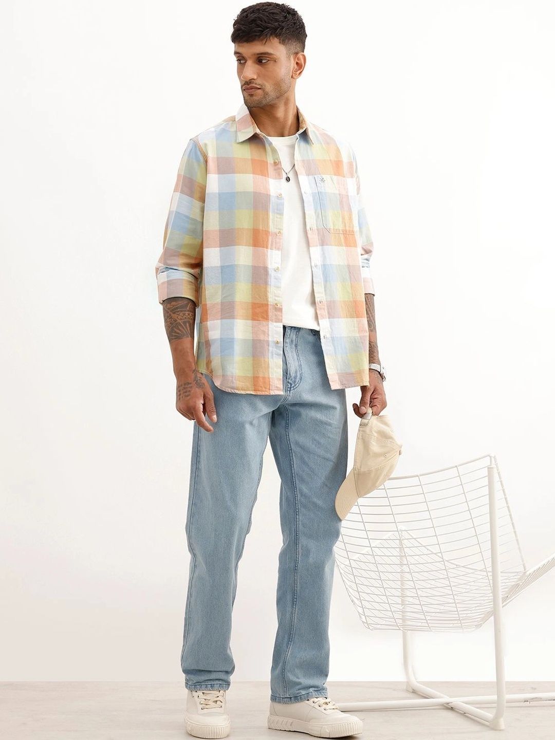 WROGN Men Slim Fit Checked Casual Shirt-picture-22