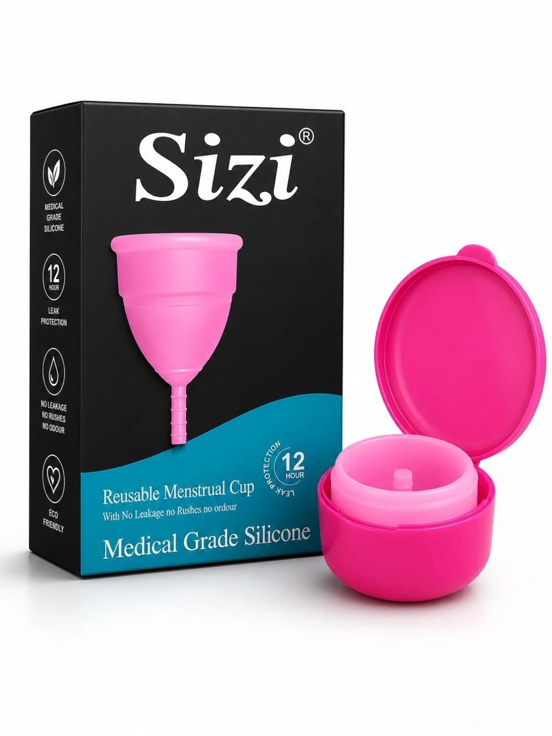 Sizi Medical Grade Silicone Leak Proof Protection Reusable Menstrual Cup-picture-14