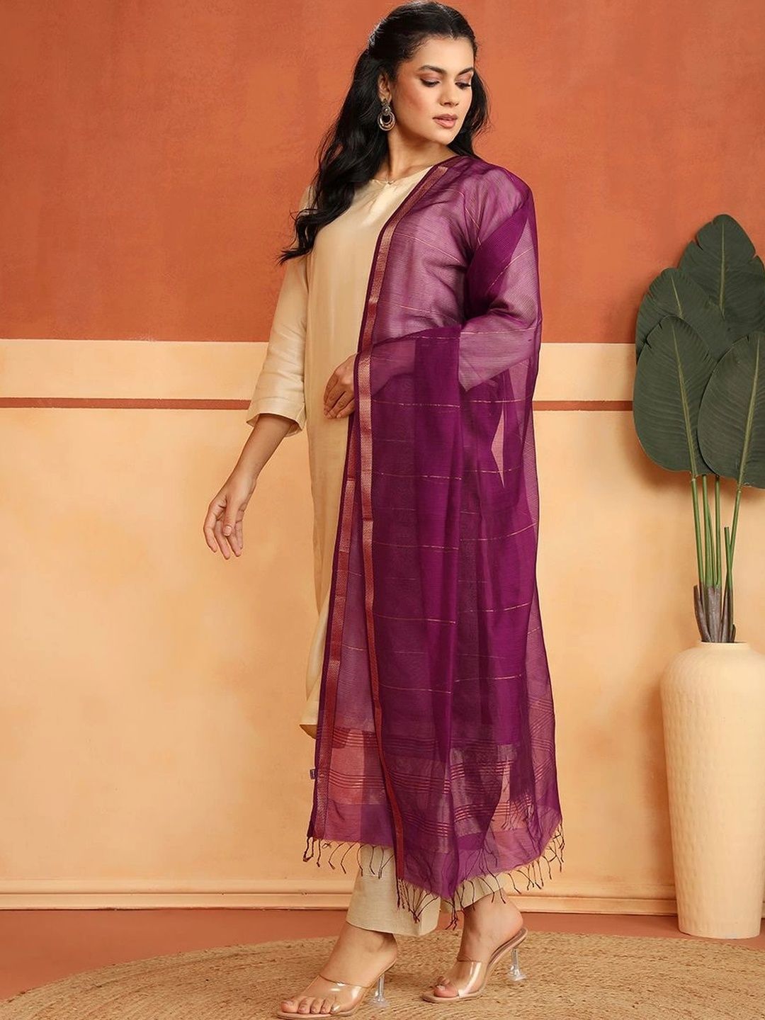 Fabindia Woven Design Cotton Silk Blend Dupatta-picture-54