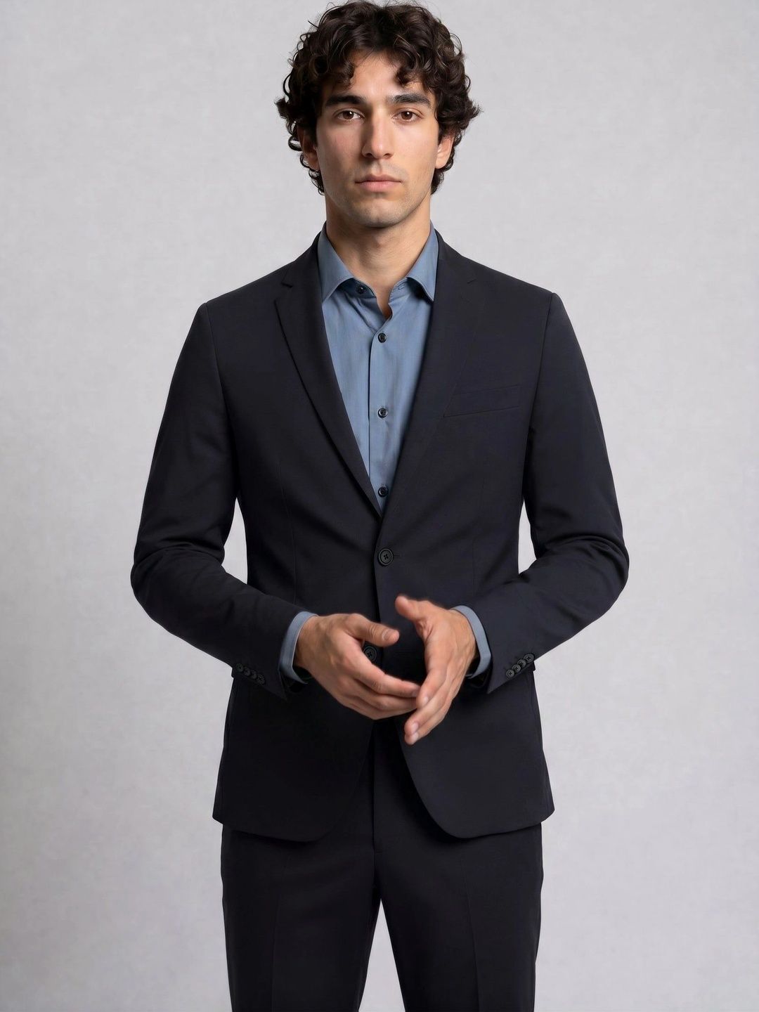 URBAN PERFORMANCE Notched Lapel Single-Breasted Super Slim Fit Formal Blazers-picture-15