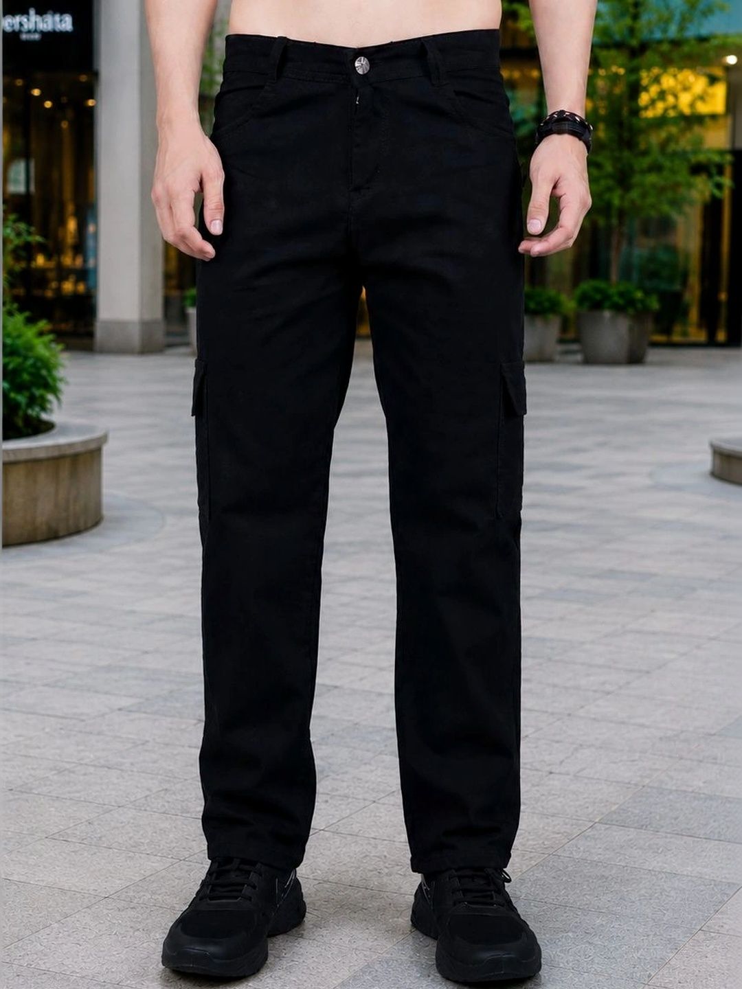 HERE&NOW Men Classic Cargos Trousers-picture-32