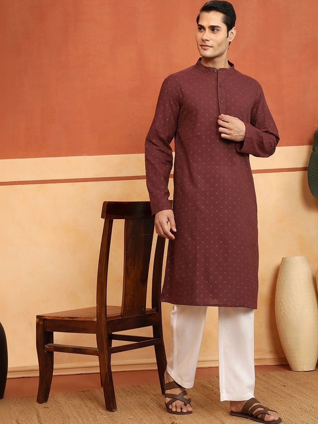 Fabindia Men Geometric Printed Kurta-picture-20
