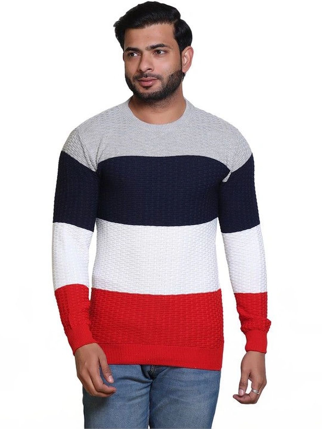 Grand Line Men Colourblocked Pullover-picture-16