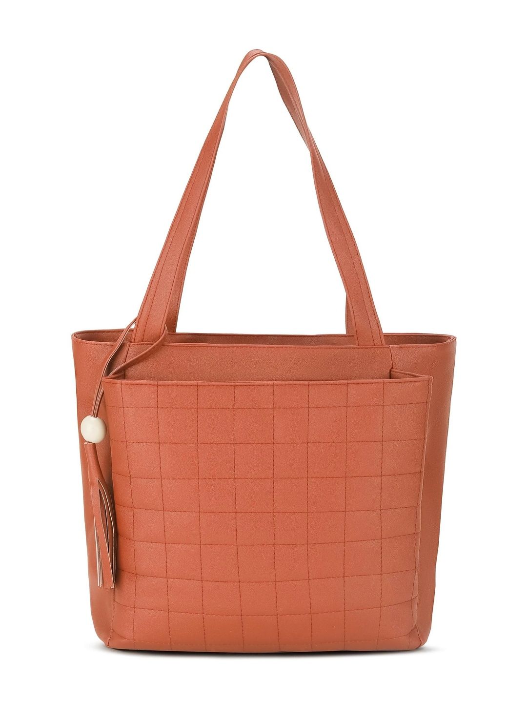 TURBOMAX Textured PU Structured Tote Bag with Quilted-picture-32