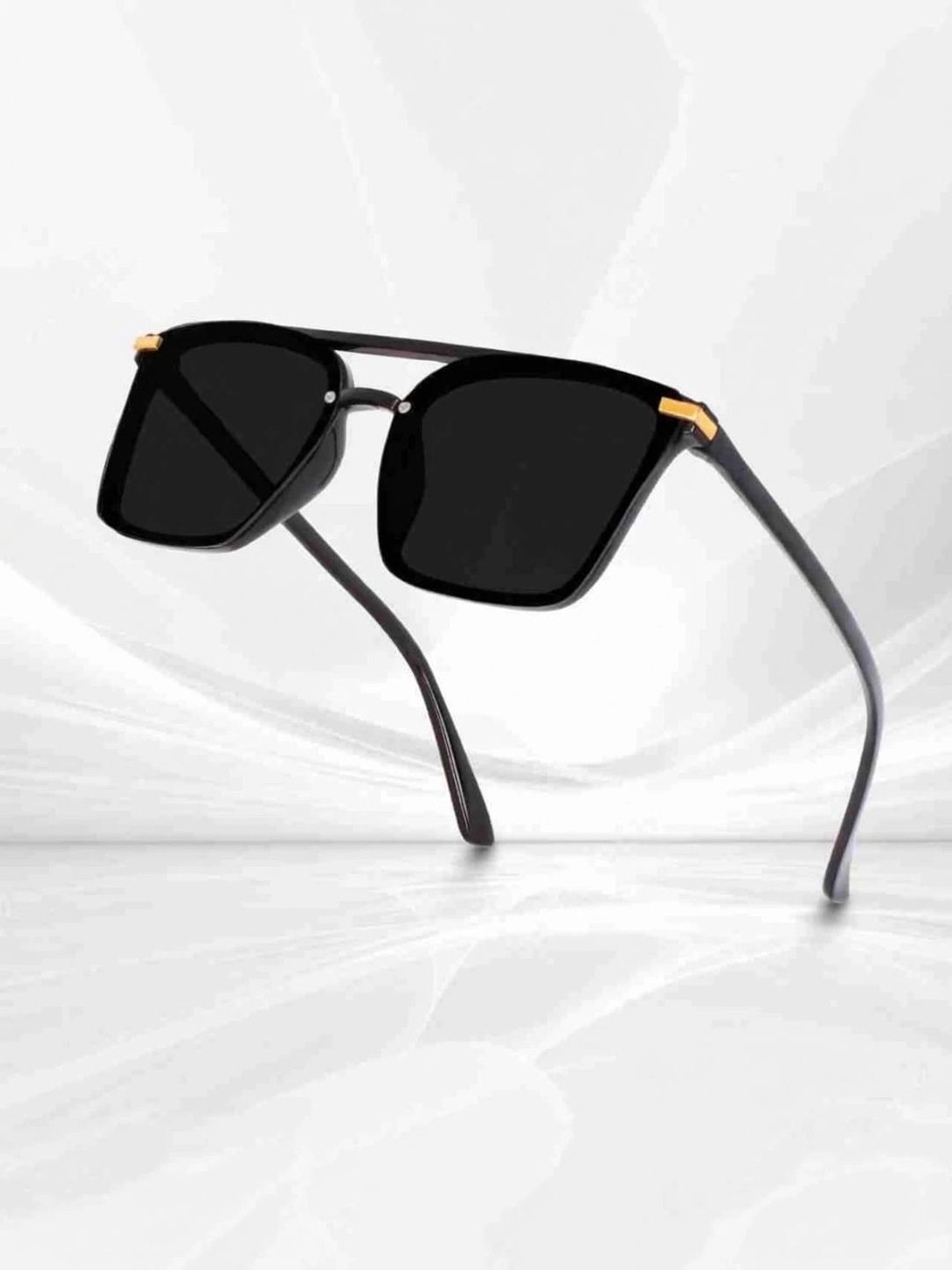 EYELLUSION Women Black Lens & Black Square Sunglasses with-image-0