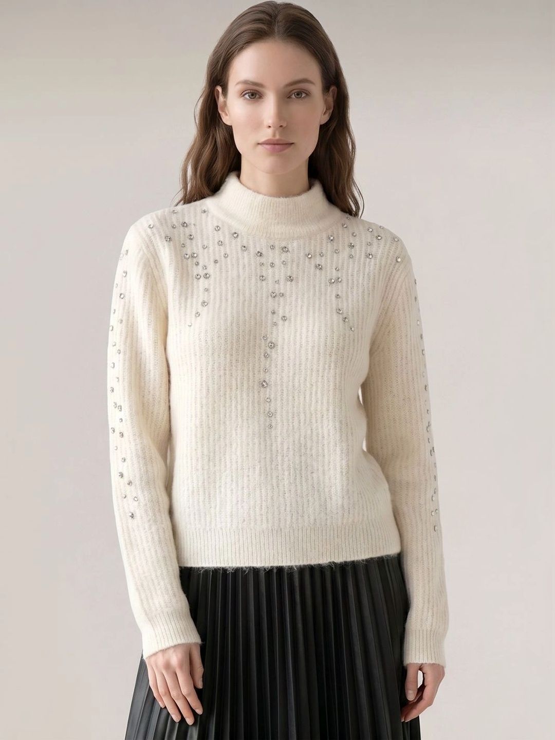 Vero Moda Women Ribbed Pullover with Embellished Detail-picture-32