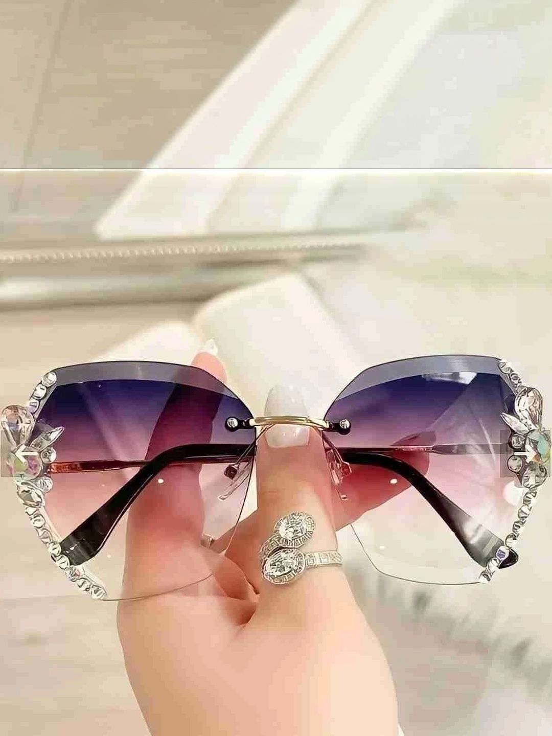EYELLUSION Women Purple Lens & Gold-Toned Other Sunglasses with-picture-18