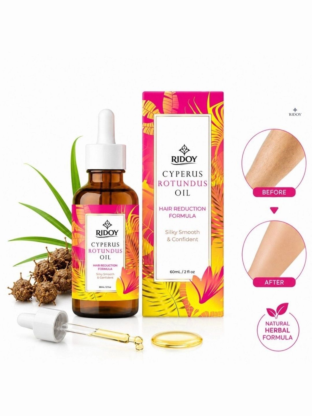 ridoy Cyperus Rotundus Oil With Aloe Vera Extract - 60 ml-image-5